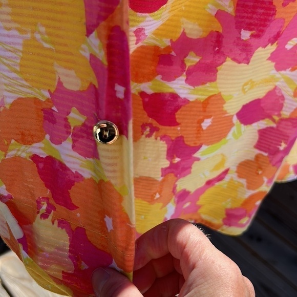 Hearts of Palm Watercolor Pansies Top Size 14 - Picture 5 of 8